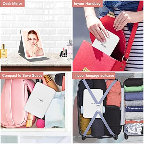 Travel-Friendly Makeup Mirror with 72 LED Lights and Touch Screen