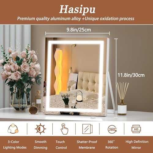 Dry Skin-Friendly Vanity Mirror with Smart Lighting Rotating Design