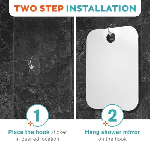 HoneyBull Flat Shower Mirror with Razor Holder