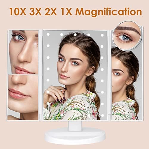 Lighted Adjustable 10X Makeup Vanity Mirror