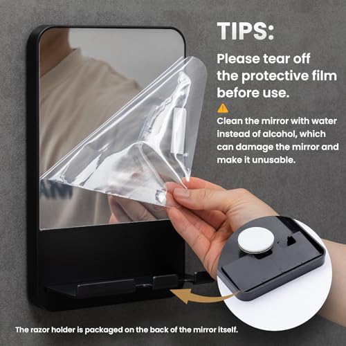 Fogless Essential shower mirror suction removable