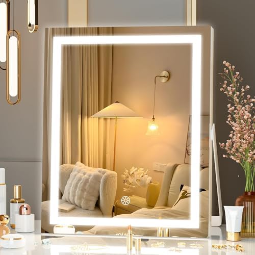 Dry Skin-Friendly Vanity Mirror with Smart Lighting Rotating Design