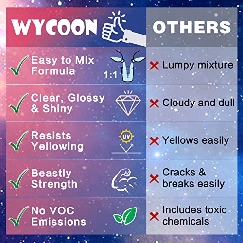WYCOON Crystal Clear 16oz Epoxy Resin Kit Bubble-Free Professional Grade