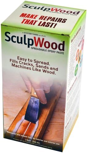 System Three SculpWood Paste Wood Epoxy Filler 1 Quart Kit Premium Wood Repair