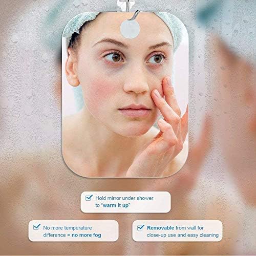 DFLLLO Large Shatterproof Shower Mirror with Pre-Warming
