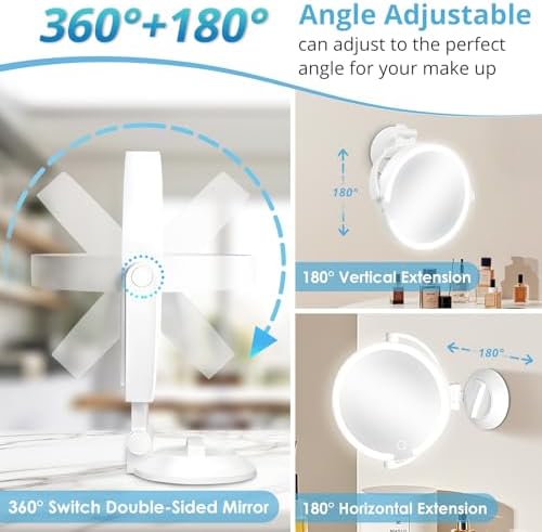 Fabuday 30x Magnifying Mirror with Lights Suction Cup
