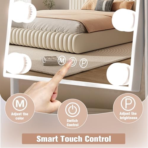 Hollywood Vanity Mirror with 3 Light Modes Elegant Design
