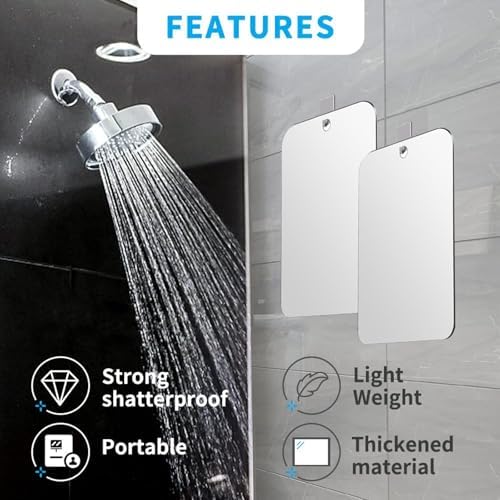 2-Piece Shatterproof Shower Mirrors