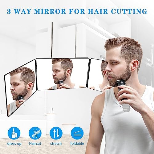 JANMPASK Self Haircut Mirror 3-Way w Adjustable Height