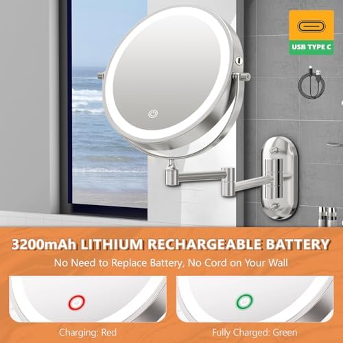 Auxmir 20X Wall-Mounted Makeup Mirror