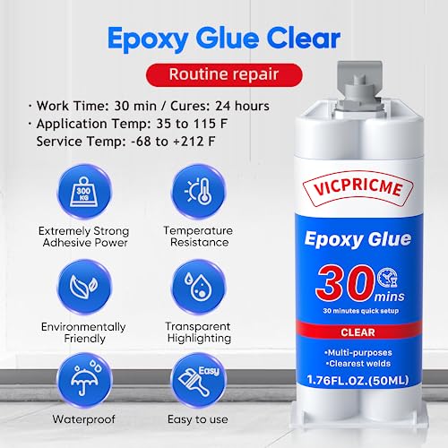 Flinemon Epoxy Resin Clearhesive for Plastic Metal and Wood 3-Pack