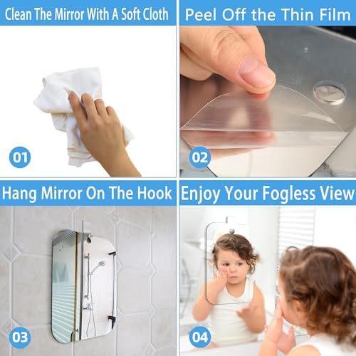 Fogless Reflection Smooth Mirror for Shaving