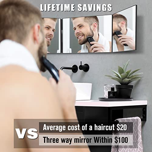 Adjustable 3-Way Hair and Makeup Mirror for MenWomen