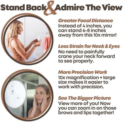 Mavoro 10X Magnifying Mirror with 3 Suction Cups