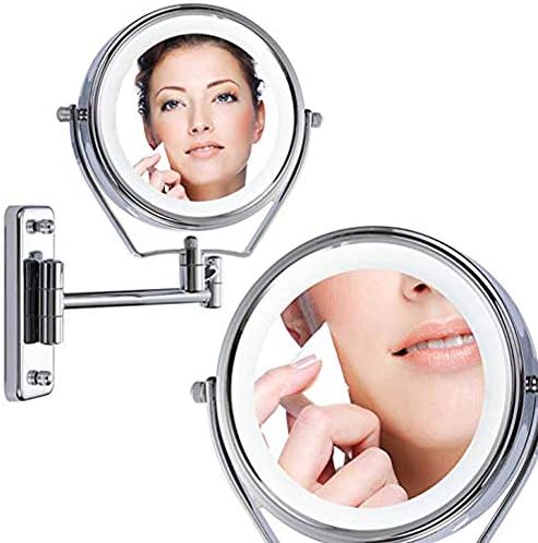 Compact Two-Side Shaving Mirror with LED Touch Dimming