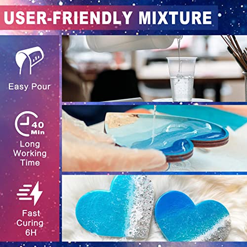 WYCOON Crystal Clear 16oz Epoxy Resin Kit Bubble-Free Professional Grade