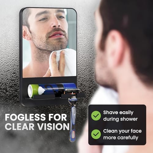 Fogless Essential shower mirror suction removable