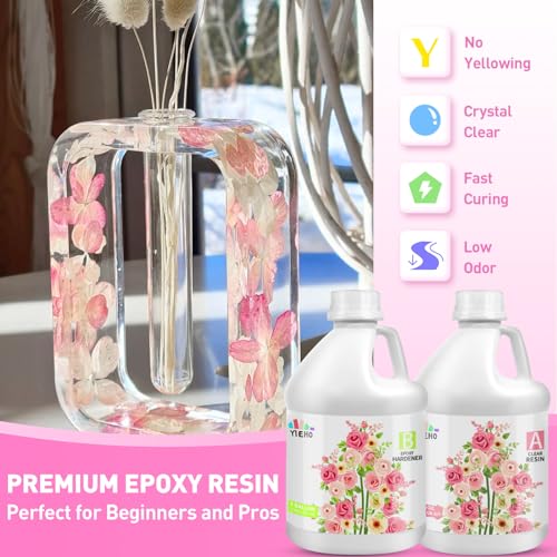 YIEHO 2 Gallon Crystal Clear Epoxy Resin for Art Crafts and DIY