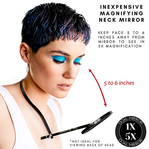 Rucci Black 5x Magnifying Neck Mirror