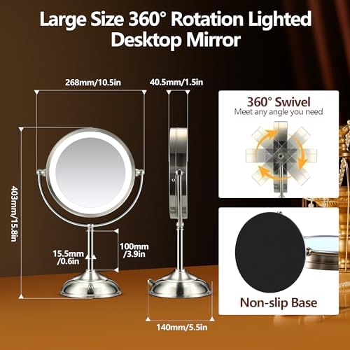 Stylish Large Rechargeable Makeup Mirror with 86 Precision