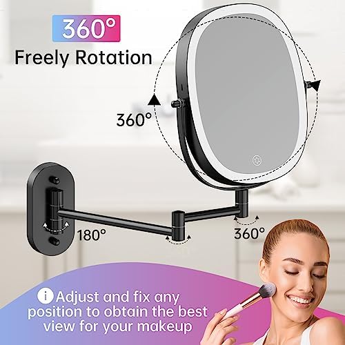 FUNTOUCH Rechargeable Wall-Mounted Makeup Mirror