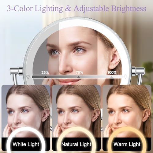 Wall-Mounted Makeup Mirror with Lights