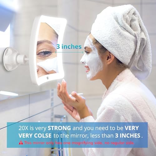 20X Magnifying Mirror with LED Light