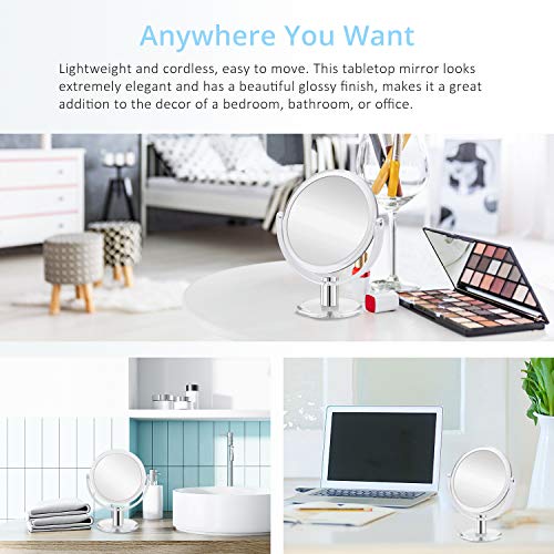 Fabuday Dual-Sided Makeup Mirror 10X Magnification Elegance for Make-up