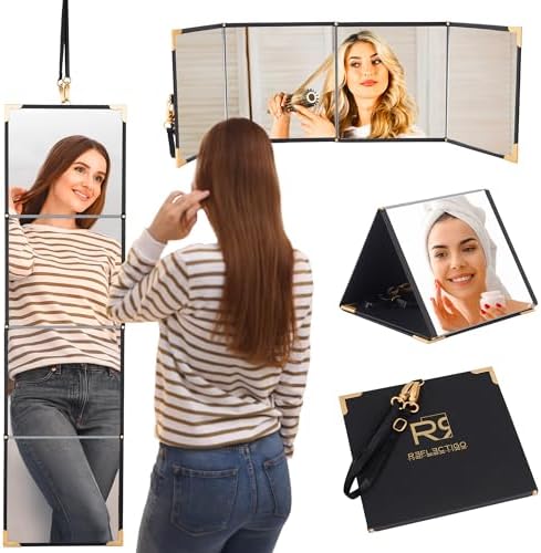 Reflectigo 3-Way Folding Travel Makeup Mirror