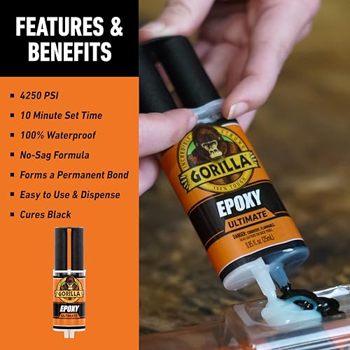 Gorilla Epoxy Ultimate Waterproof 10-Min Set Small Syringe