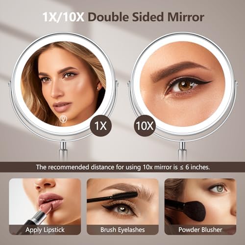 Double-Sided 10x Large Makeup Mirror