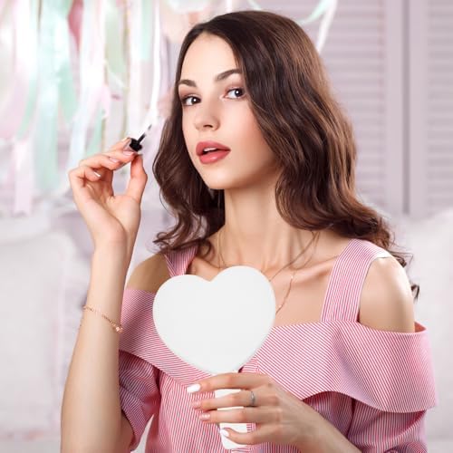 Compact Heart-Shape Makeup Mirror Handheld