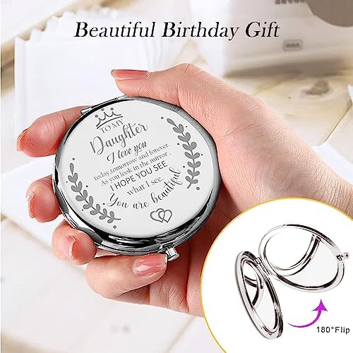 Soulpetals Elegant Compact Mirror Engraved for Daughters