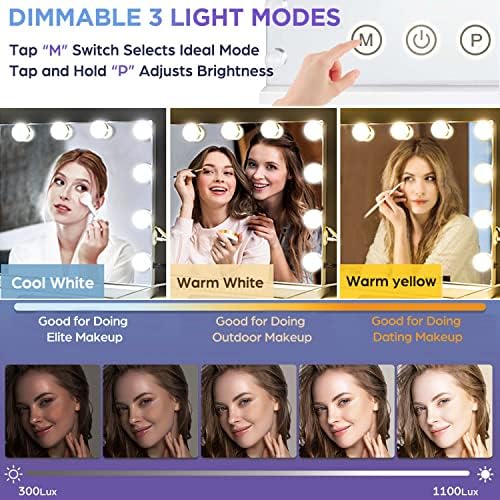 Vanity Mirror with Bright Flurable LED Lights - For Home Beauty Lovers