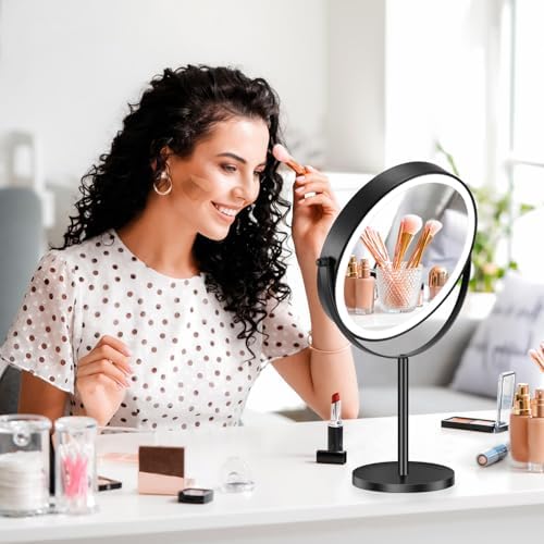 ALHAKIN 15X Magnifying Makeup Mirror 9 Lighted Premium Rotating