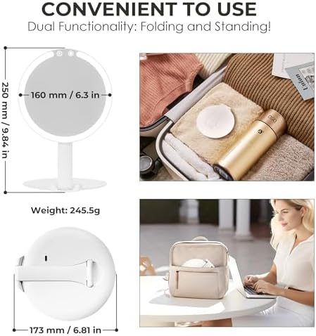 Sucedey Makeup Mirror with Lights - Travel-friendly Vanity Mirror