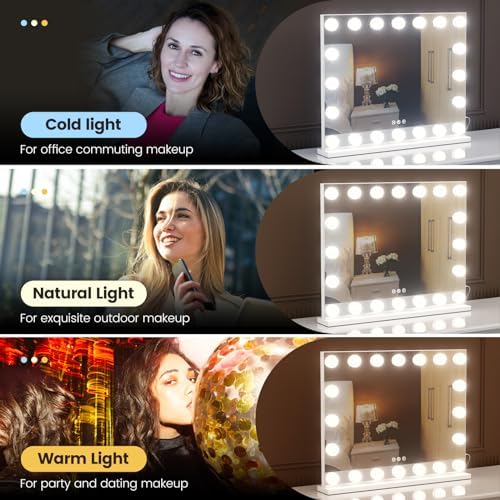 Stylish 23x18 Vanity Mirror with Lights for Makeup