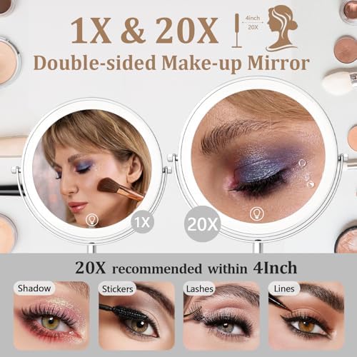 9-Inch Vanity Mirror with Rechargeable Lights