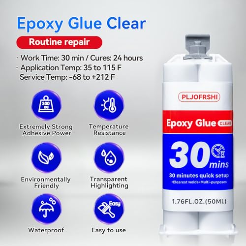 PLJOFRSHI Clear Epoxy Glue for Plastic Repair