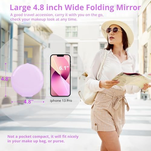Fabuday Travel Compact Magnifying Makeup Mirror with Lights