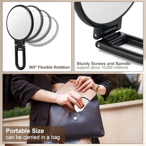 BOOMIBOO 10x Magnifying Handheld Travel Mirror